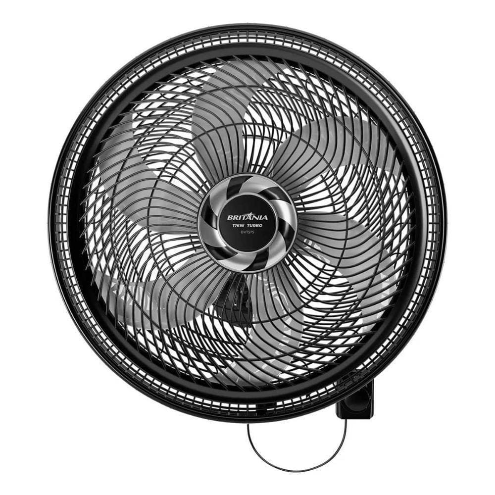Ventilador De Parede Britânia 6 Pás 176W Bvt575 Preto - 220V