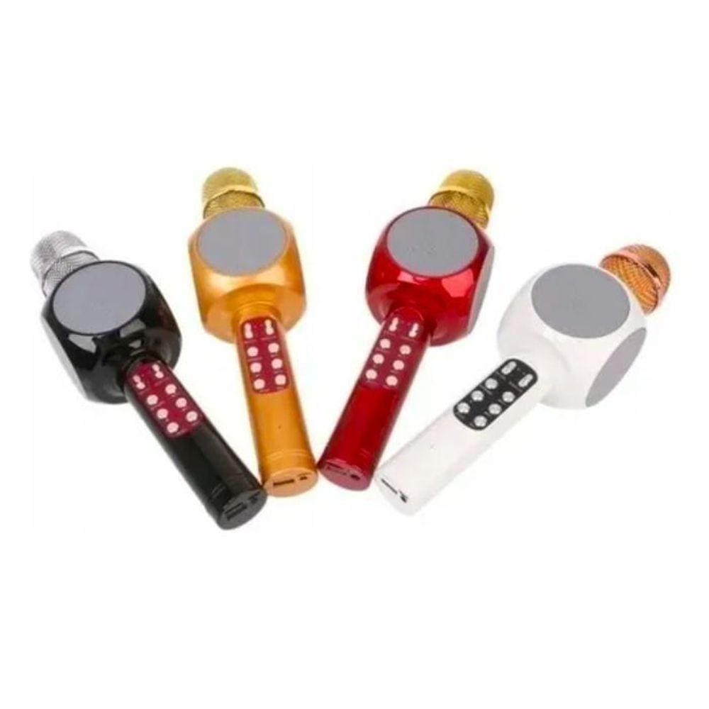 Microfone Speaker Karaokê S/ Fio Bluetooth Led