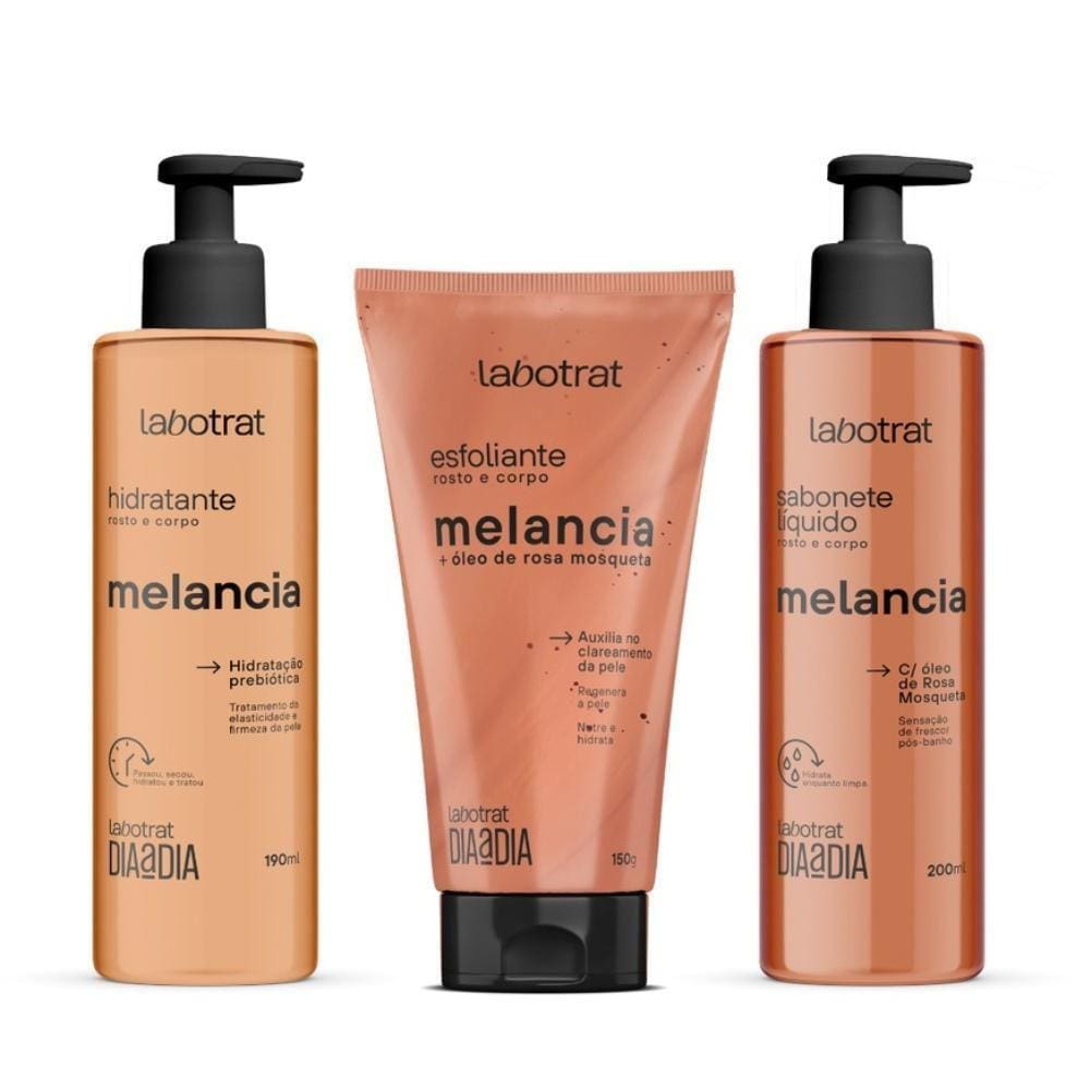 Kit Labotrat Melancia Esfoliante 150G+Sabonete+Hidratante