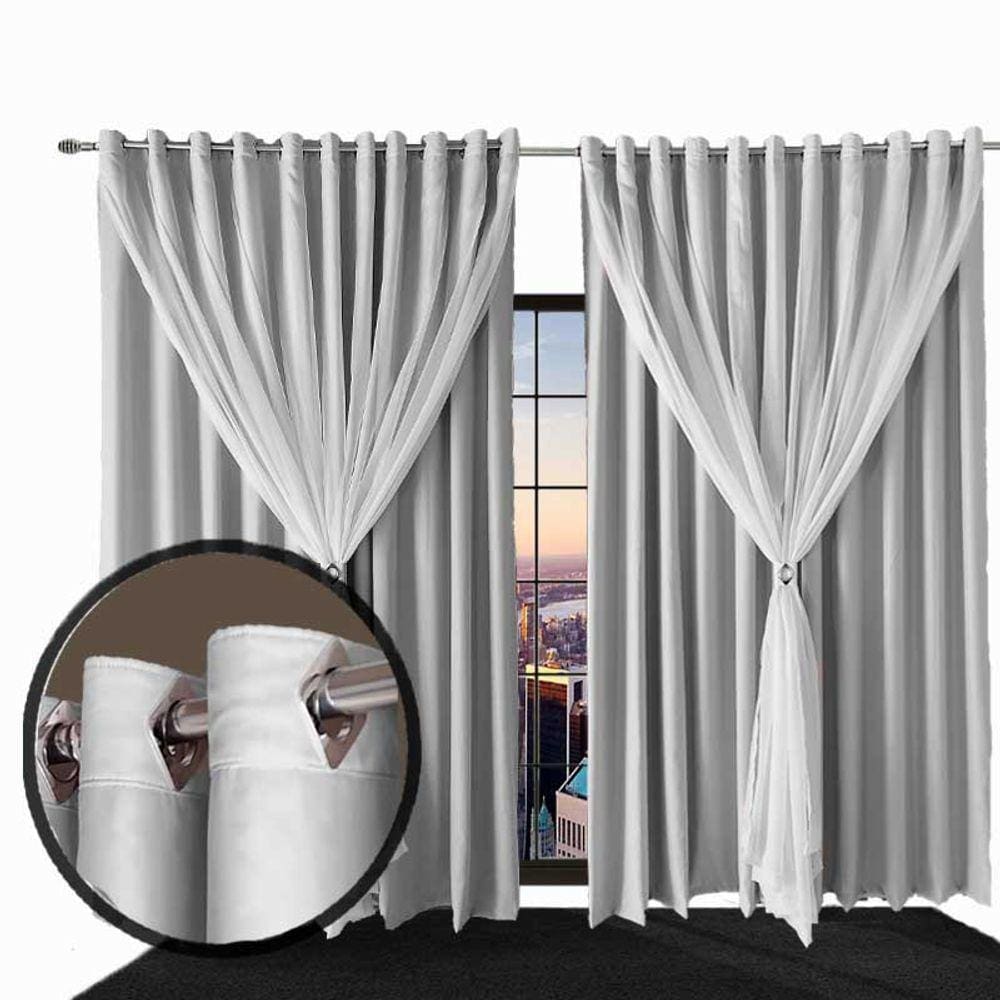 cortina blackout Ana quarto de janela 5,50 x 2,70 bege