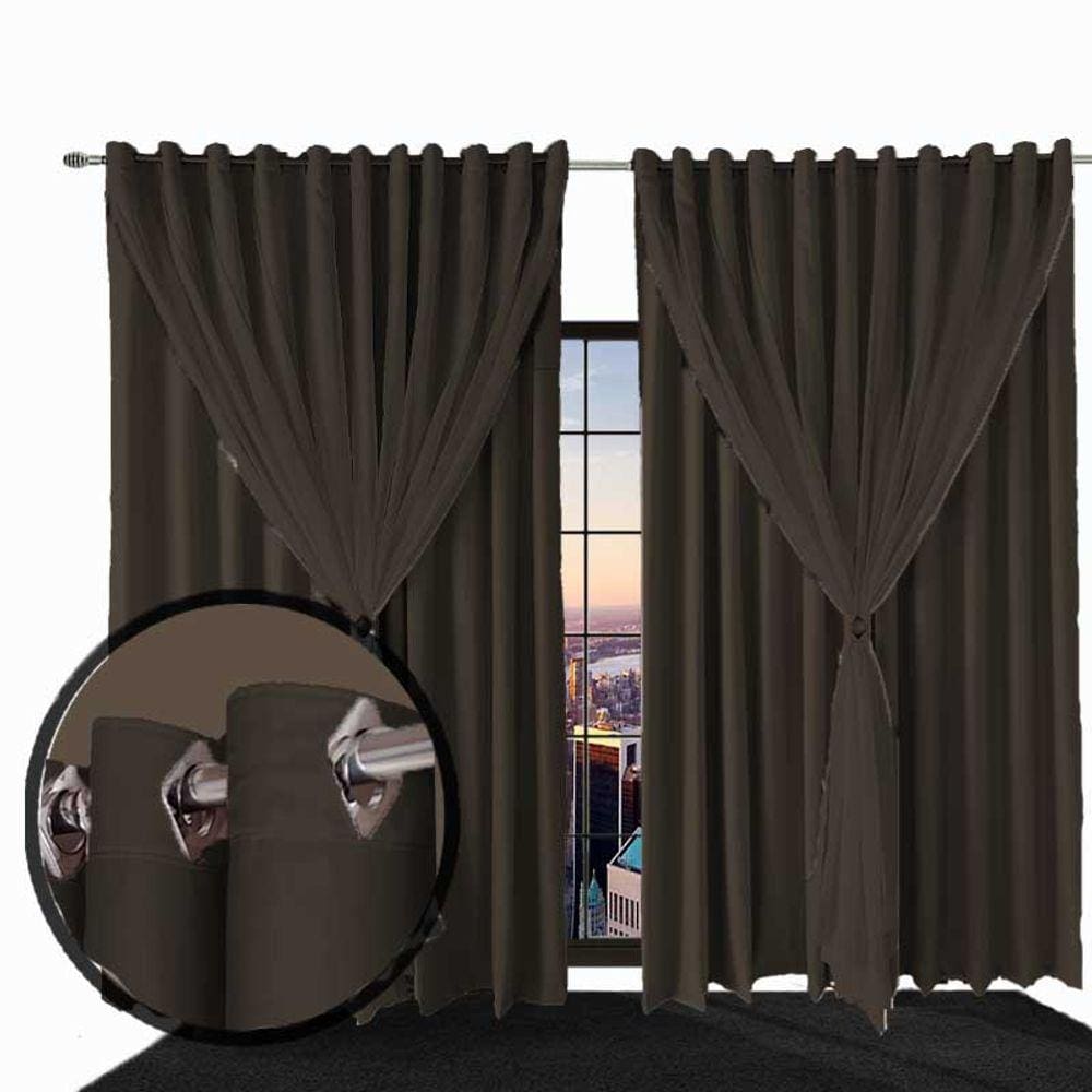 cortina blackout quarto corta luz 6,00 x 2,40 Ana preto