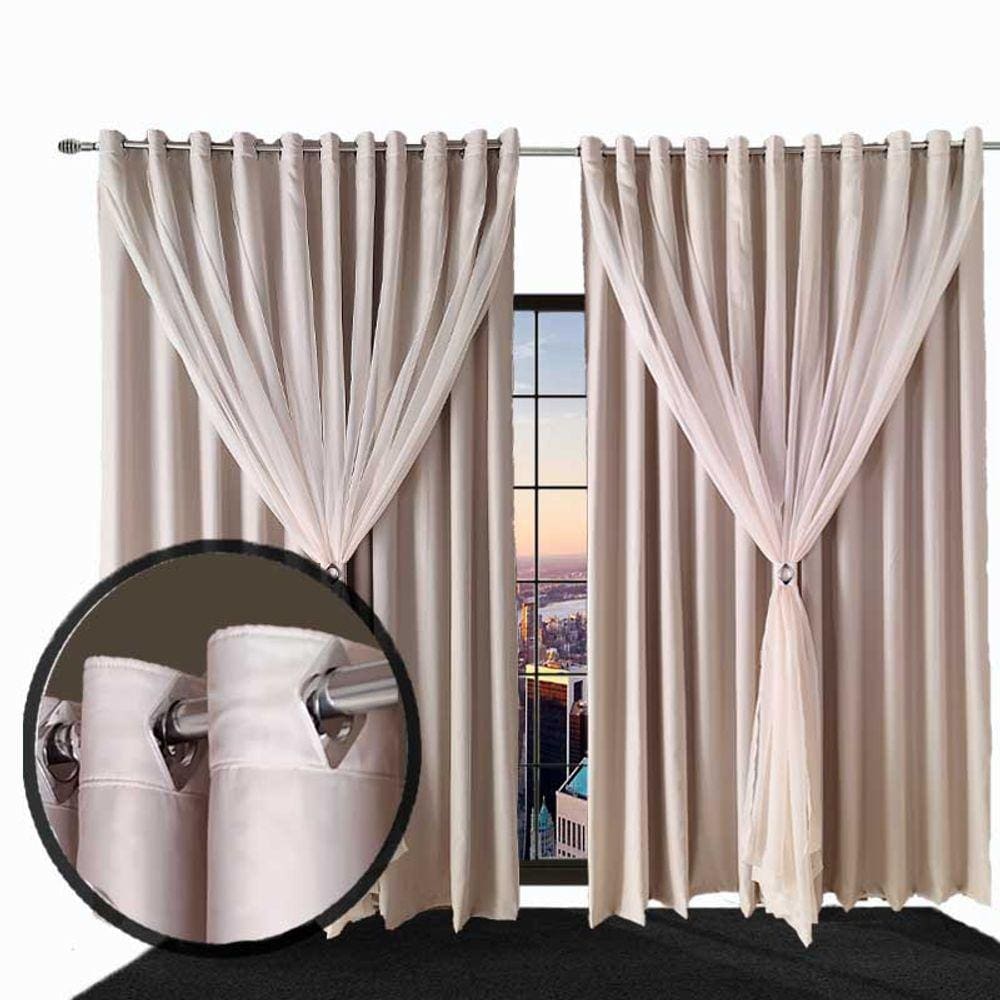 cortina blackout Ana quarto de janela 5,50 x 2,70 bege