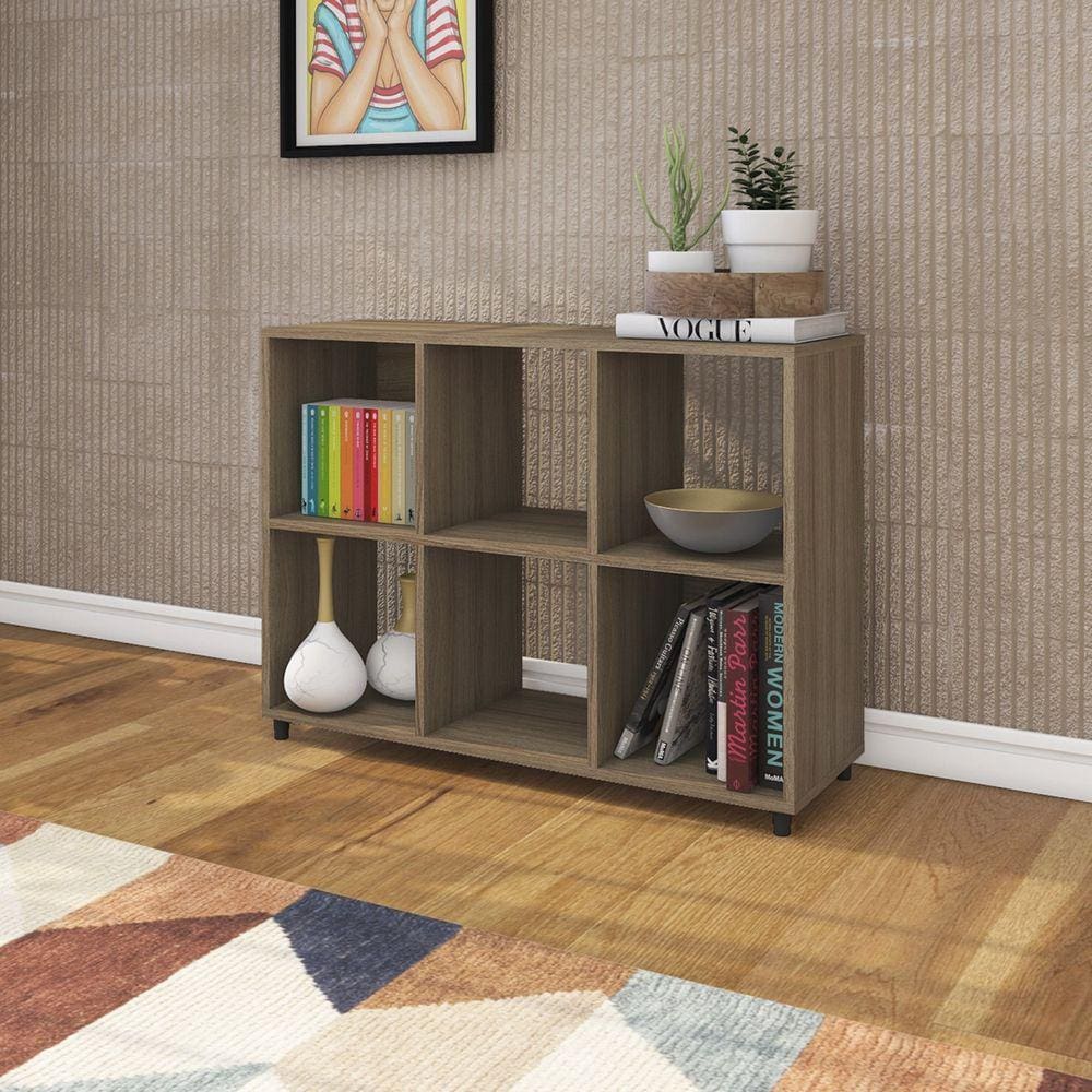 Estante para Livros Multiuso E1719 Amendoa
