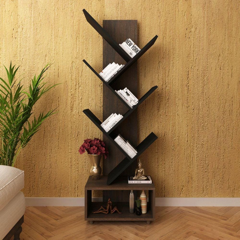 Estante para Livros Multiuso E1726 Rústico/Preto