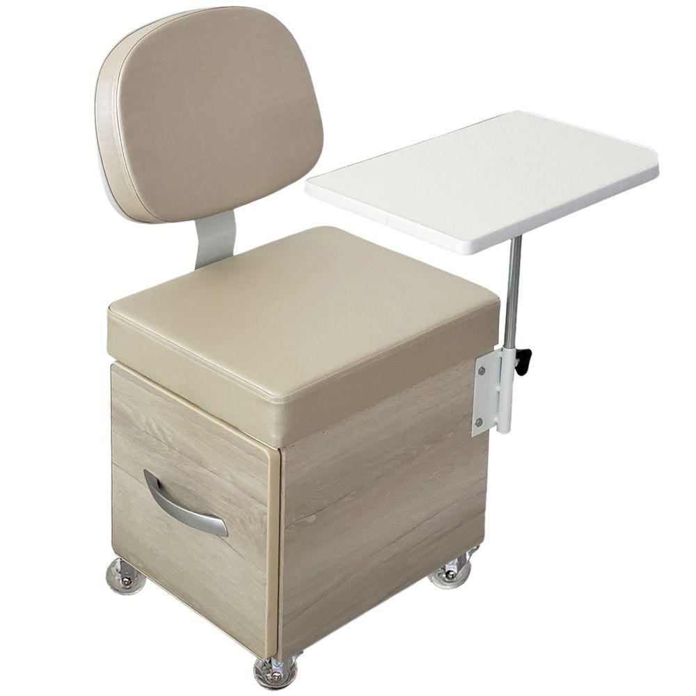 Cadeira Cirandinha Manicure Bali Avelã Estof. Pérola Facto
