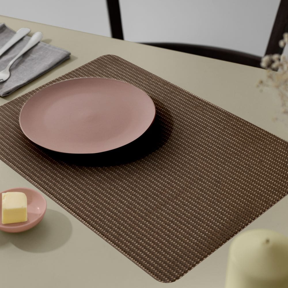 6 Jogo Americano PVC Antiderrapante Flex Resistente Café