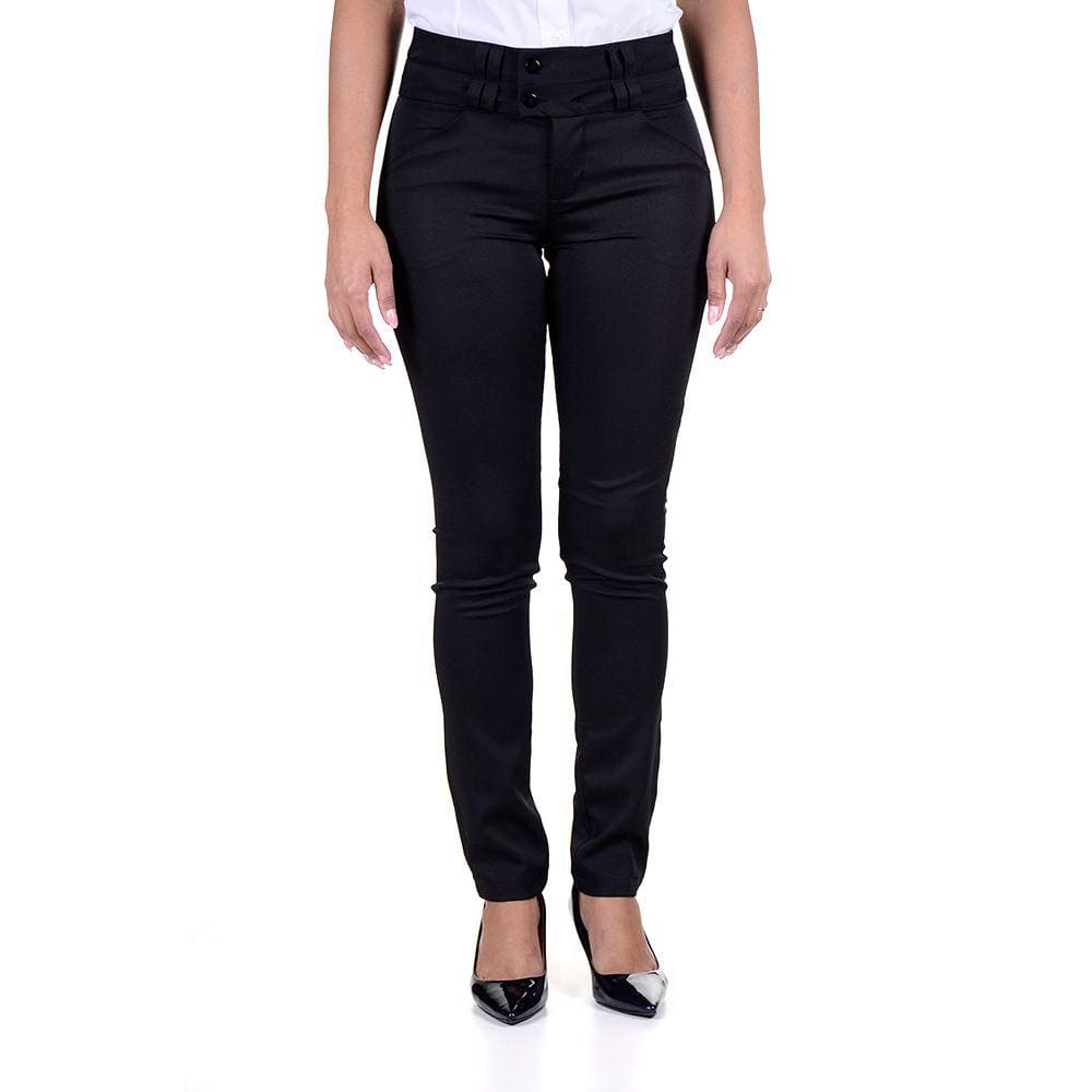 Calça Social Feminina Cintura Alta para Uniformes de Two Way - Preta