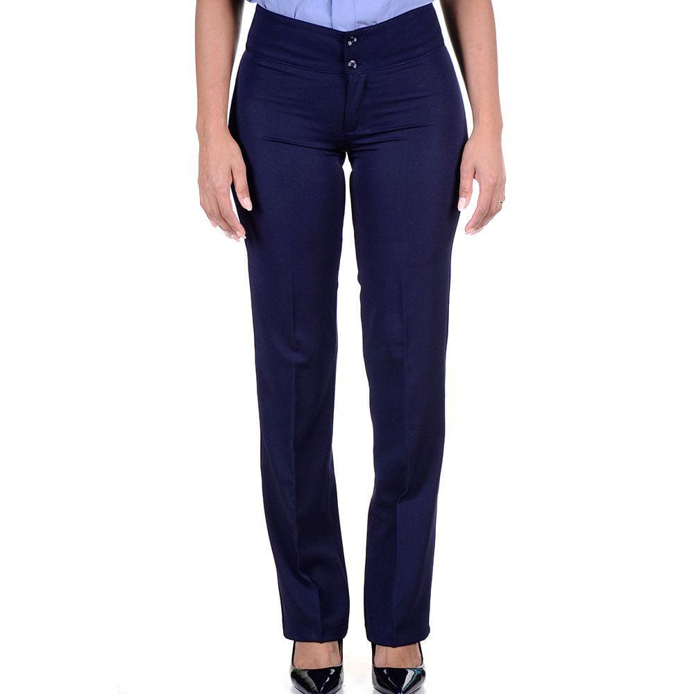 Calça Social Feminina para Uniformes de Two Way - Azul Marinho