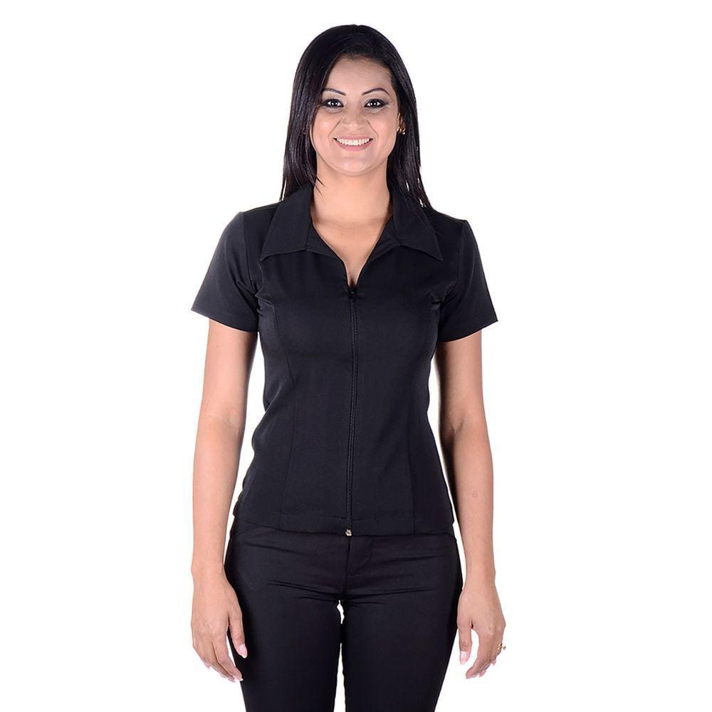 Camisete Feminina Profissional com Manga de Two Way - Preto