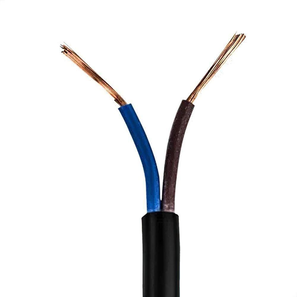 Cabo Pp 2x1,00 Mm Elétrico Flexível Preto - 3 Metros