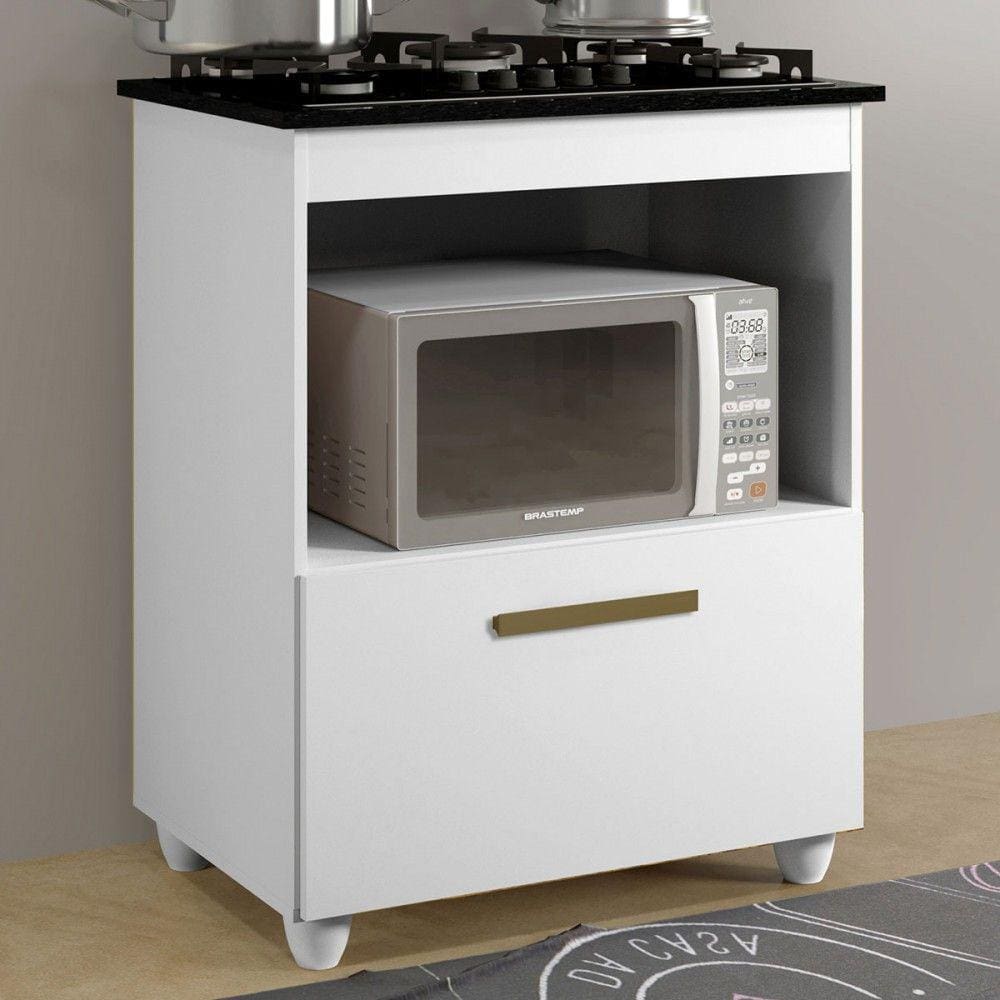 Armário de Cozinha para Cooktop Salvia 1 Porta Branco - Kaiki Móveis