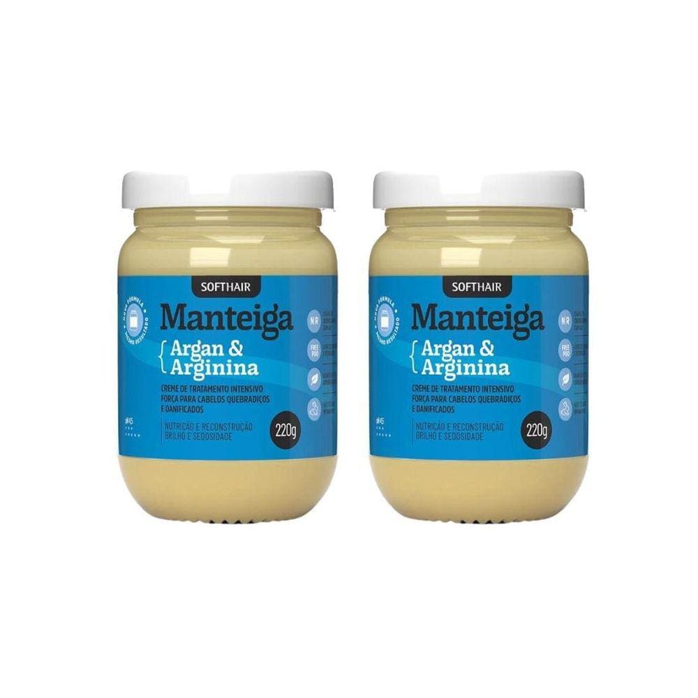 Creme De Tratamento Capilar Soft Hair 220G Argan/Arginin-2Un
