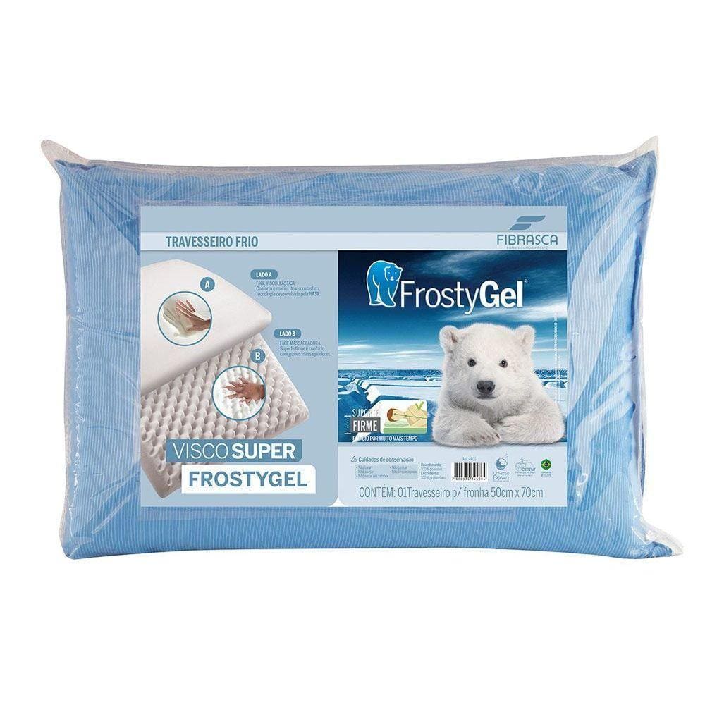 Travesseiro Viscoelástico Nasa Super Frostygel p/Fronha (50x70) - Fibrasca