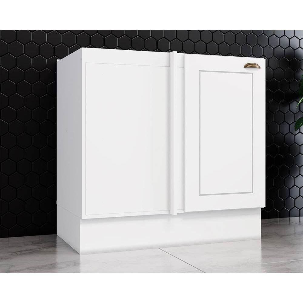 Balcão de Cozinha Modulado Canto Reto Americana 1 Porta s/ Tampo Branco - Henn