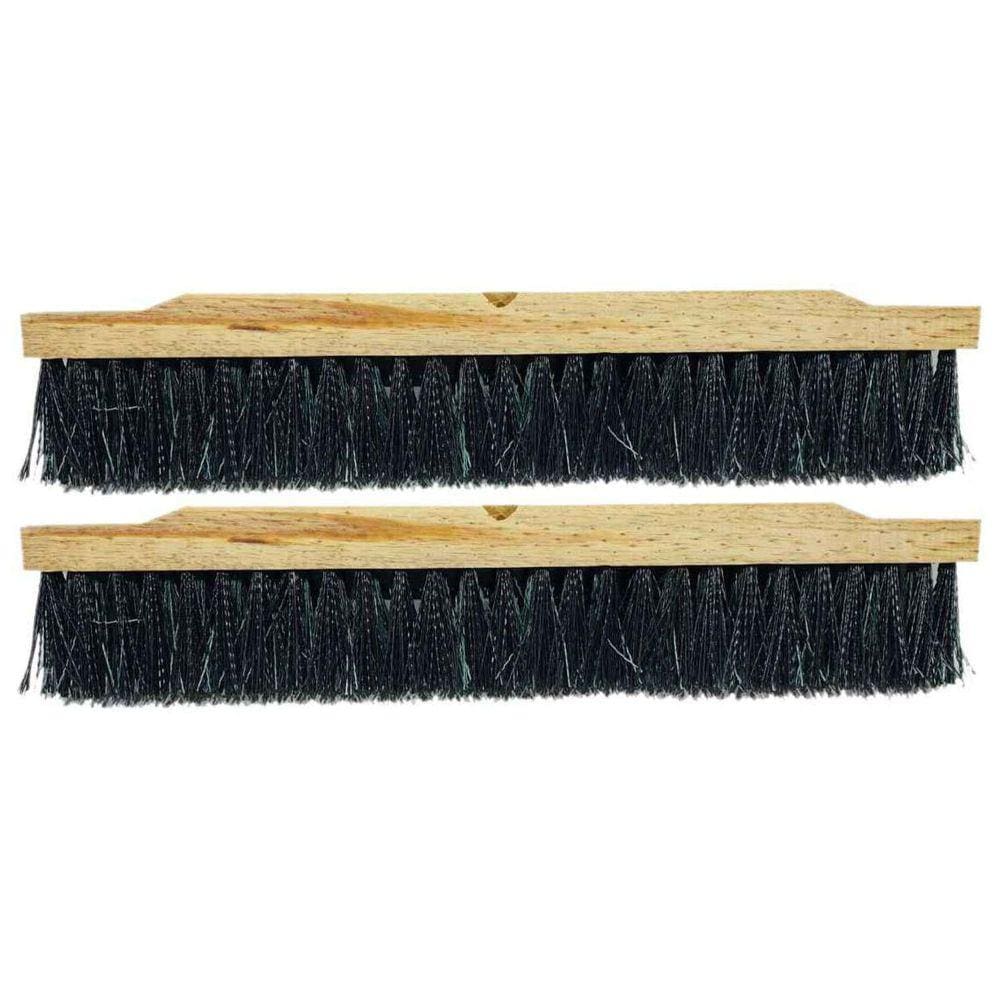 Kit Com 2 Vassoura Escovão Gari Nylon Duro 60Cm Sem Cabo