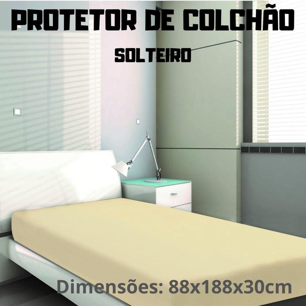 Protetor De Colchão Solteiro Bege