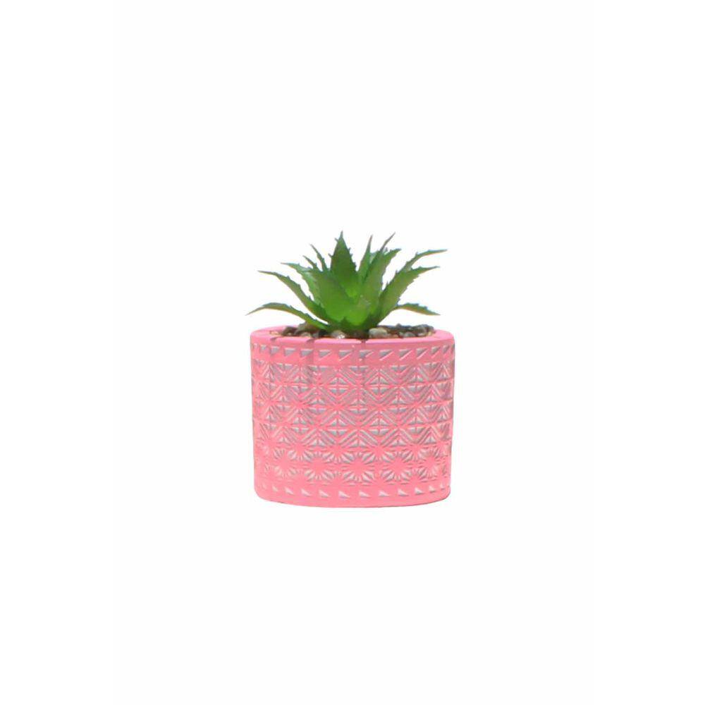 Vasinho em Cimento Cachepot com Suculenta Planta Artificial