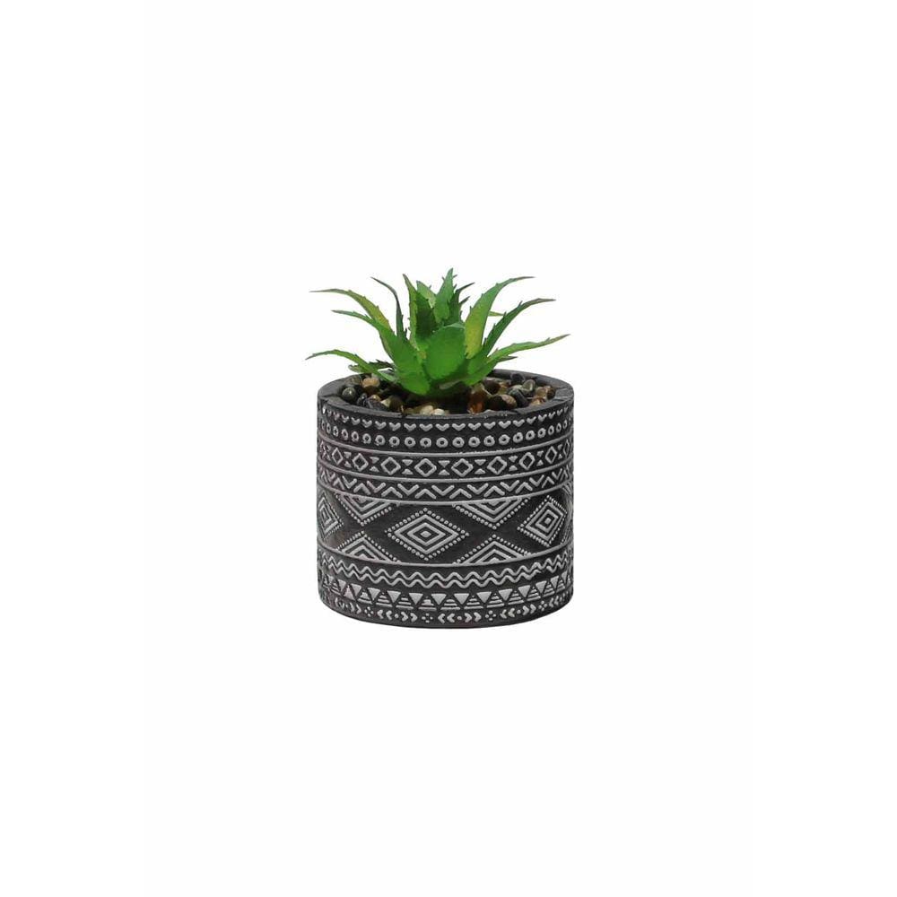 Vaso em Cimento com Suculenta Planta Artificial Cachepot