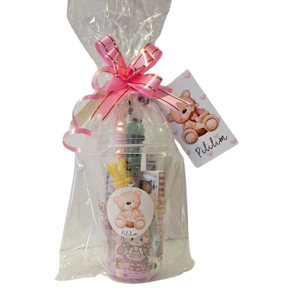 Copo da Felicidade Kit Papelaria Fofa Kawaii 13 Itens Jade