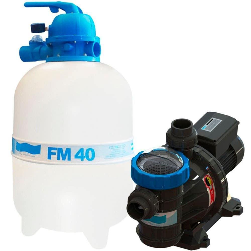 Bomba BMC-50 1/2Hp Com Filtro FM-40 Para Piscina Monofásica FILTER