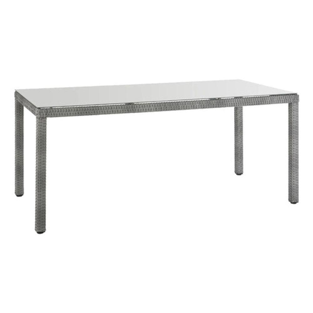 Mesa Retangular De Alumínio E Fibra Cinza 75x89x179cm