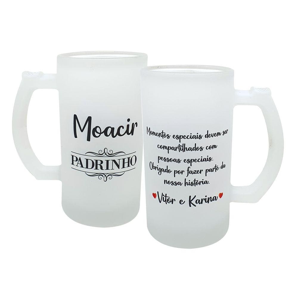 Caneca Vidro Chopp Personalizado Noivos Padrinhos Casamento
