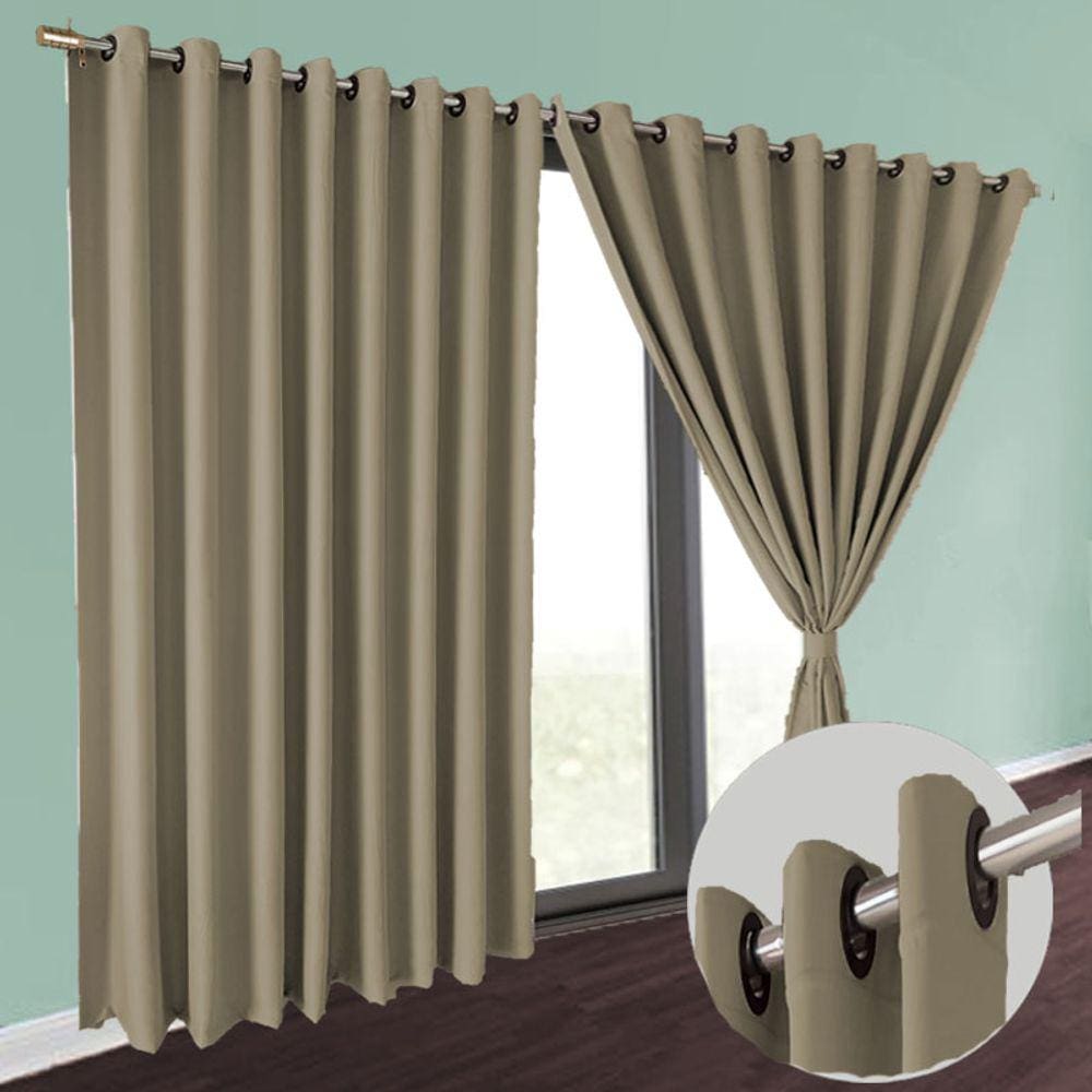 cortina blackout Brenda em tecido 7,00 x 2,90 sala palha