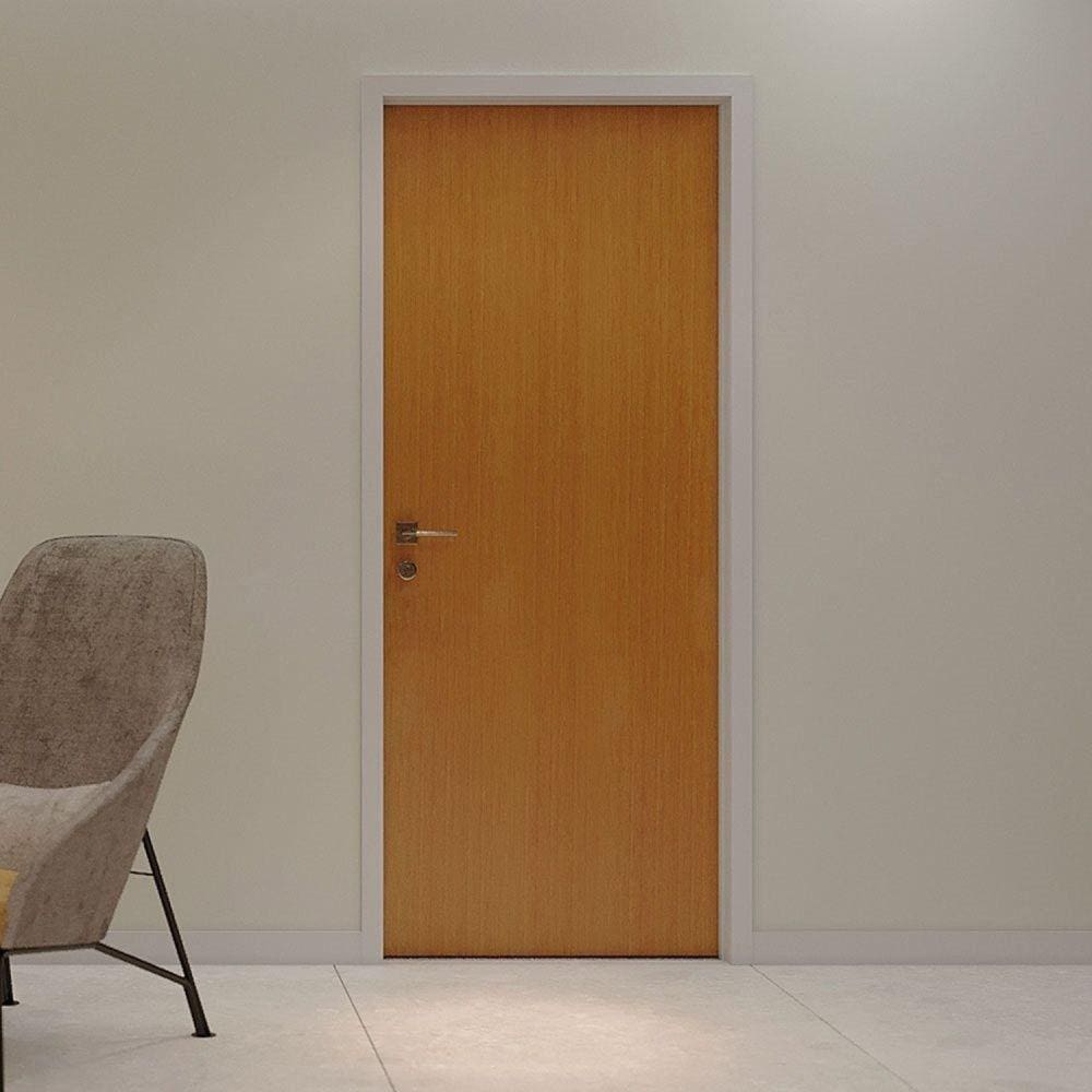 Porta de Madeira 210x72cm Espessura 3,5cm Mso Eucaplac Eucatex Nogal Mel