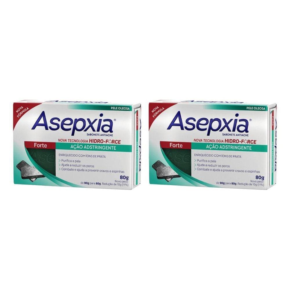 Sabonete Asepxia 80G Formula Forte - Kit Com 2Un