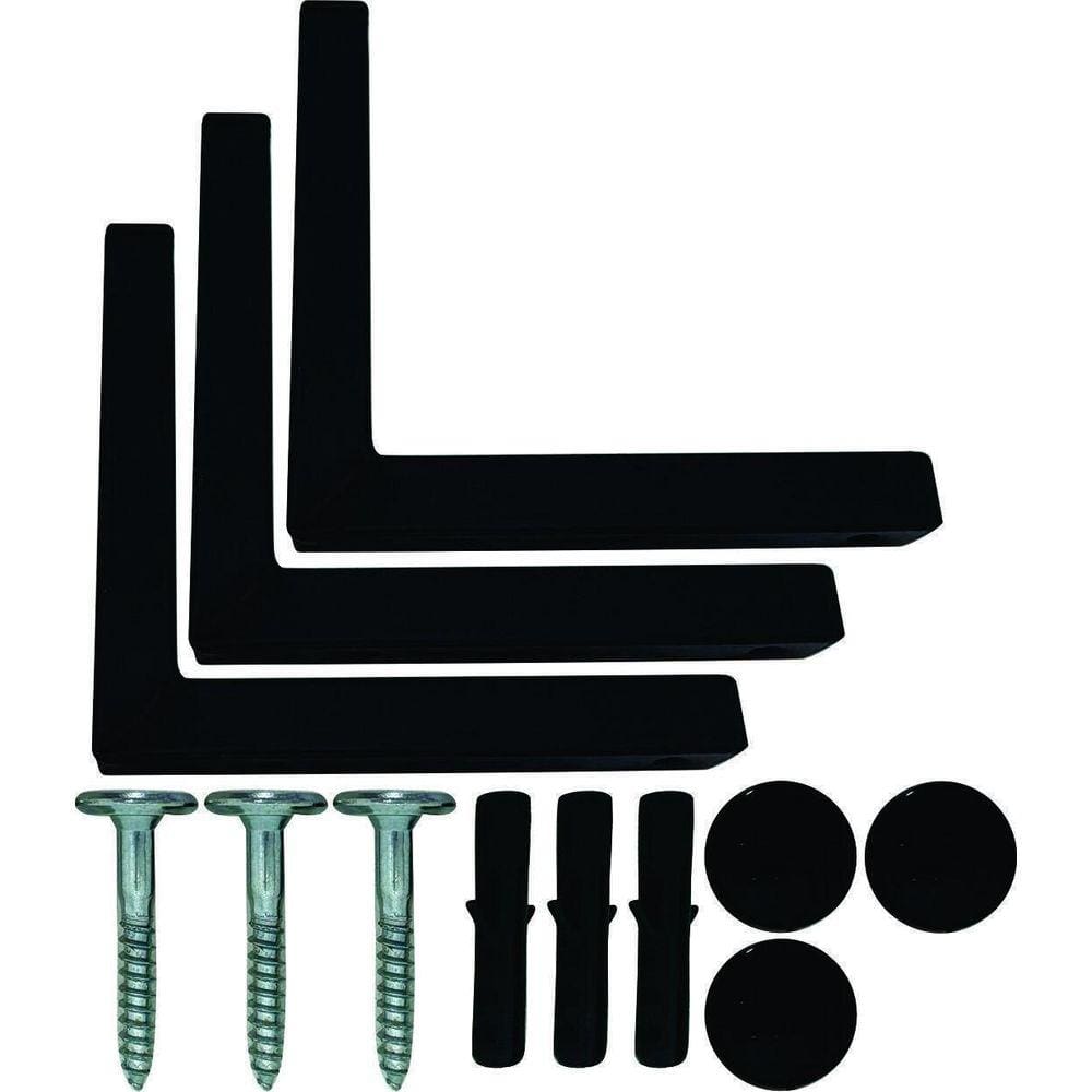 Kit 4 Suportes Mão Francesa Cantoneira Prateira Preto 30Cm