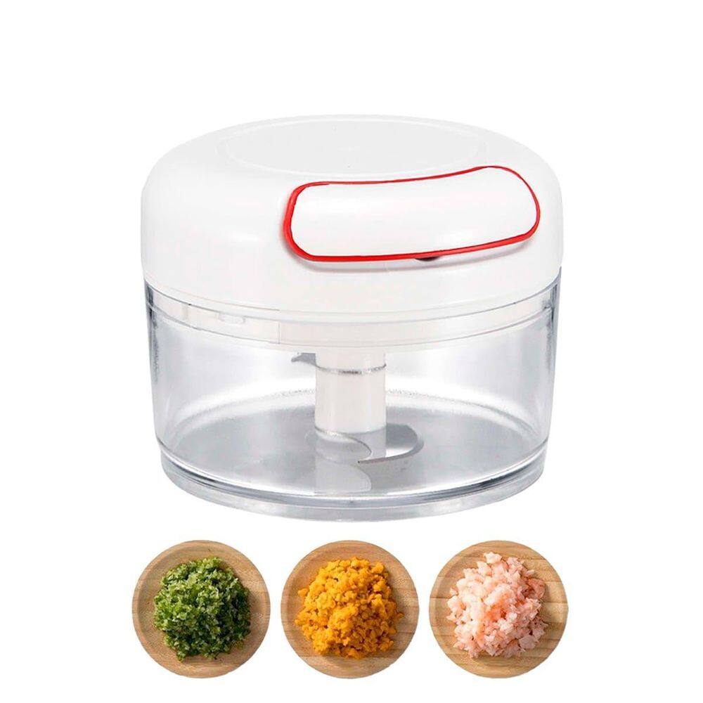 Mini Processador Manual Alimento Alho Cebola 2 Lâminas 200Ml
