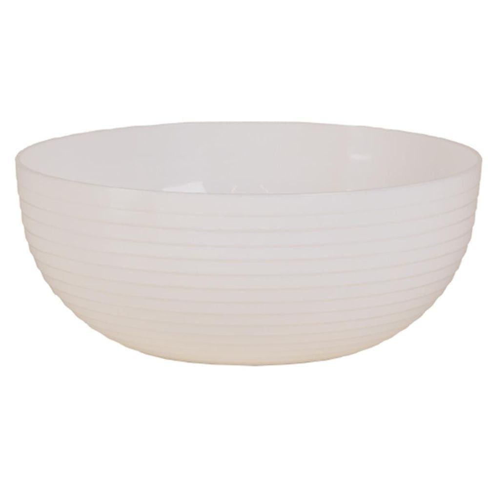 Travessa Redonda Branca Com Friso Le Chef 22X9Cm