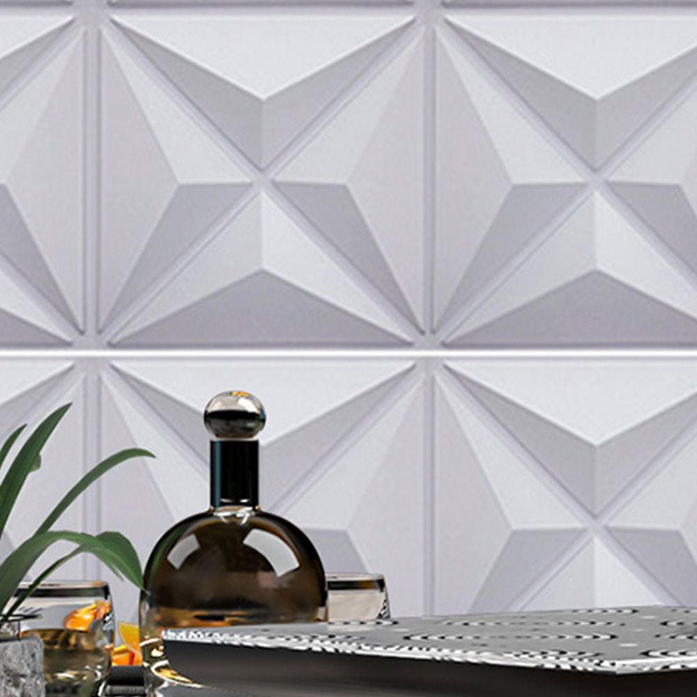 80 Placas PVC 3d Revestimento de Parede Decorativa Estrelar Alto relevo Quarto Sala Cozinha 25cm x 25cm