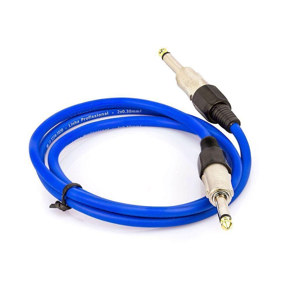 Cabo P10 Para P10 Mono Profissional - Azul 10 Metros