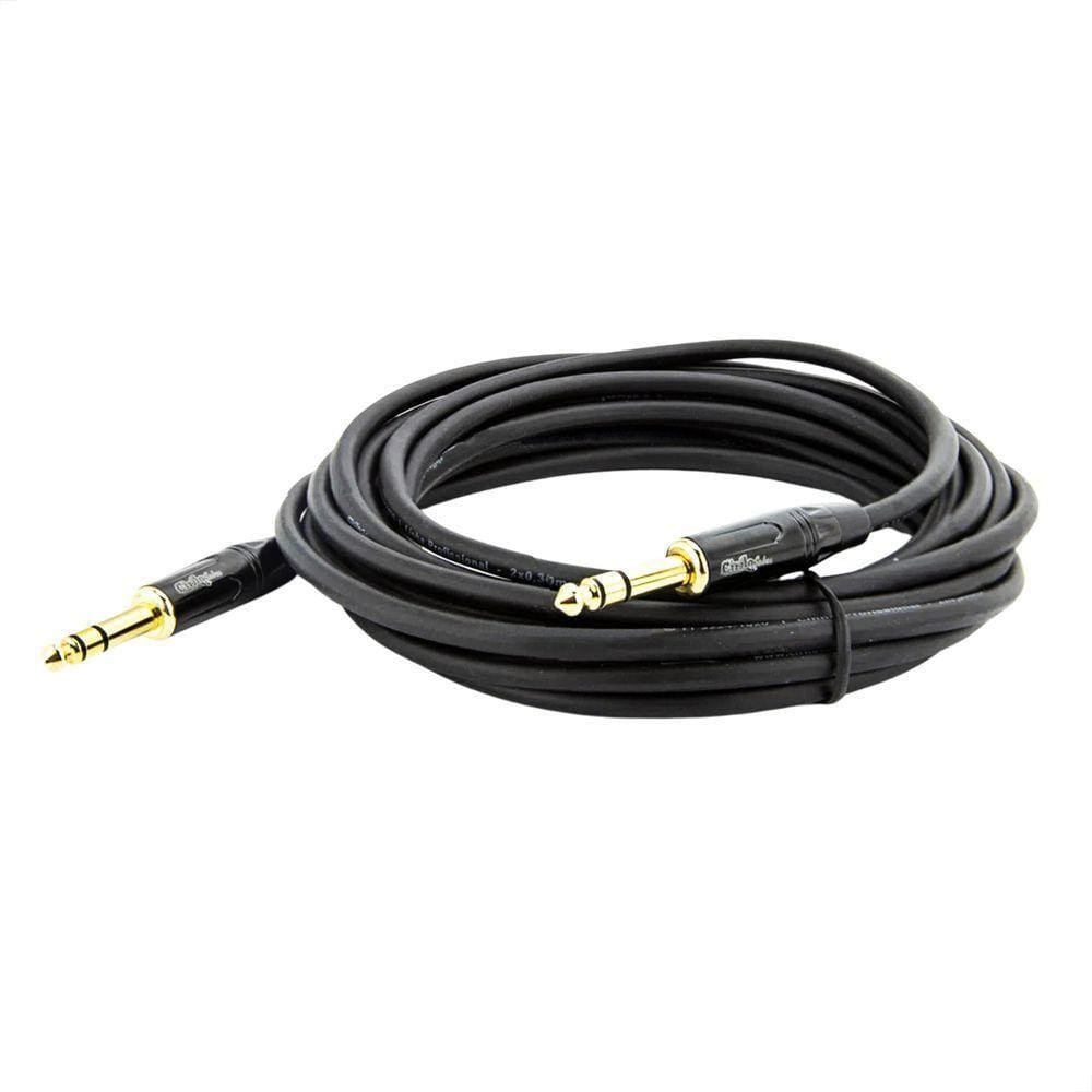 Cabo P10 Para P10 Estereo Profissional - Preto 5 Metros