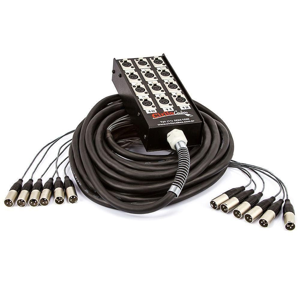 Medusa Som 12 Vias Montada Com Plugs Cirilo Cabos 35m
