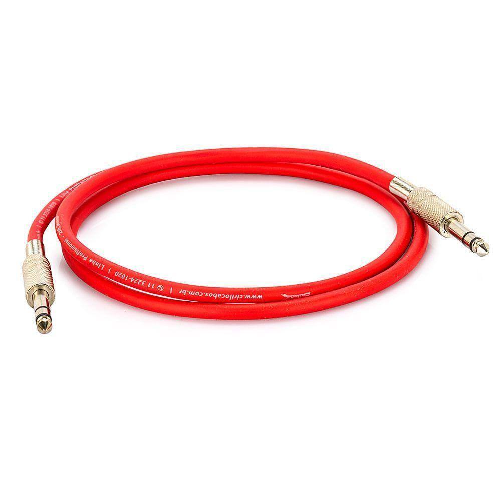 Cabo P10 Para P10 Estéreo - Vermelho 30 Metros