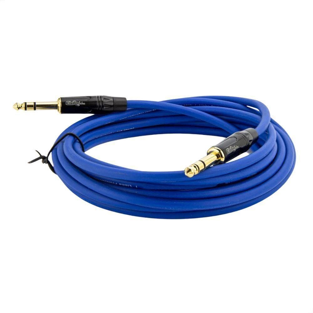 Cabo P10 Para P10 Estereo Profissional - Azul 2 Metros