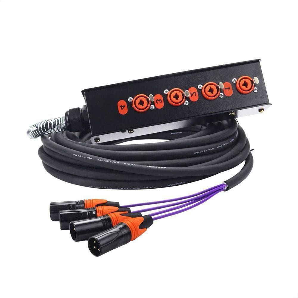 Medusa 4 Vias Montada Com Conectores Profissionais - 35 Metros