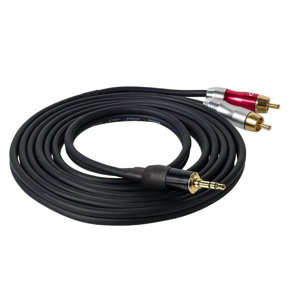 Cabo P2 Estereo Para 2 Rca Profissional - 2 Metros