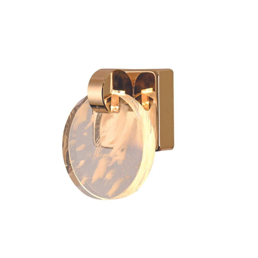 Arandela Redonda Dourada Cristal 13cm Led 5W 3000K Bivolt