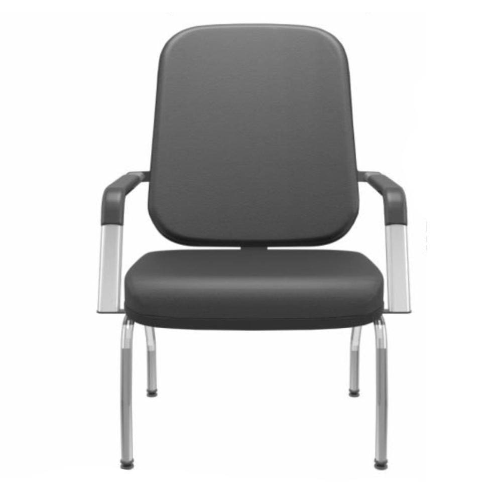 Cadeira Operativa Plus Size Fixa Couro Preto Plaxmetal