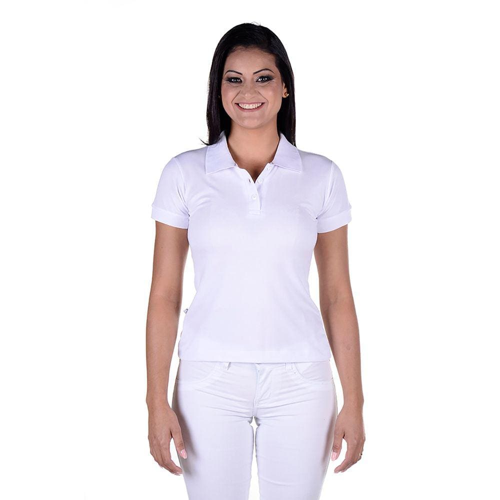 Uniforme Feminino Blusa Baby Look em Piquet - Branco