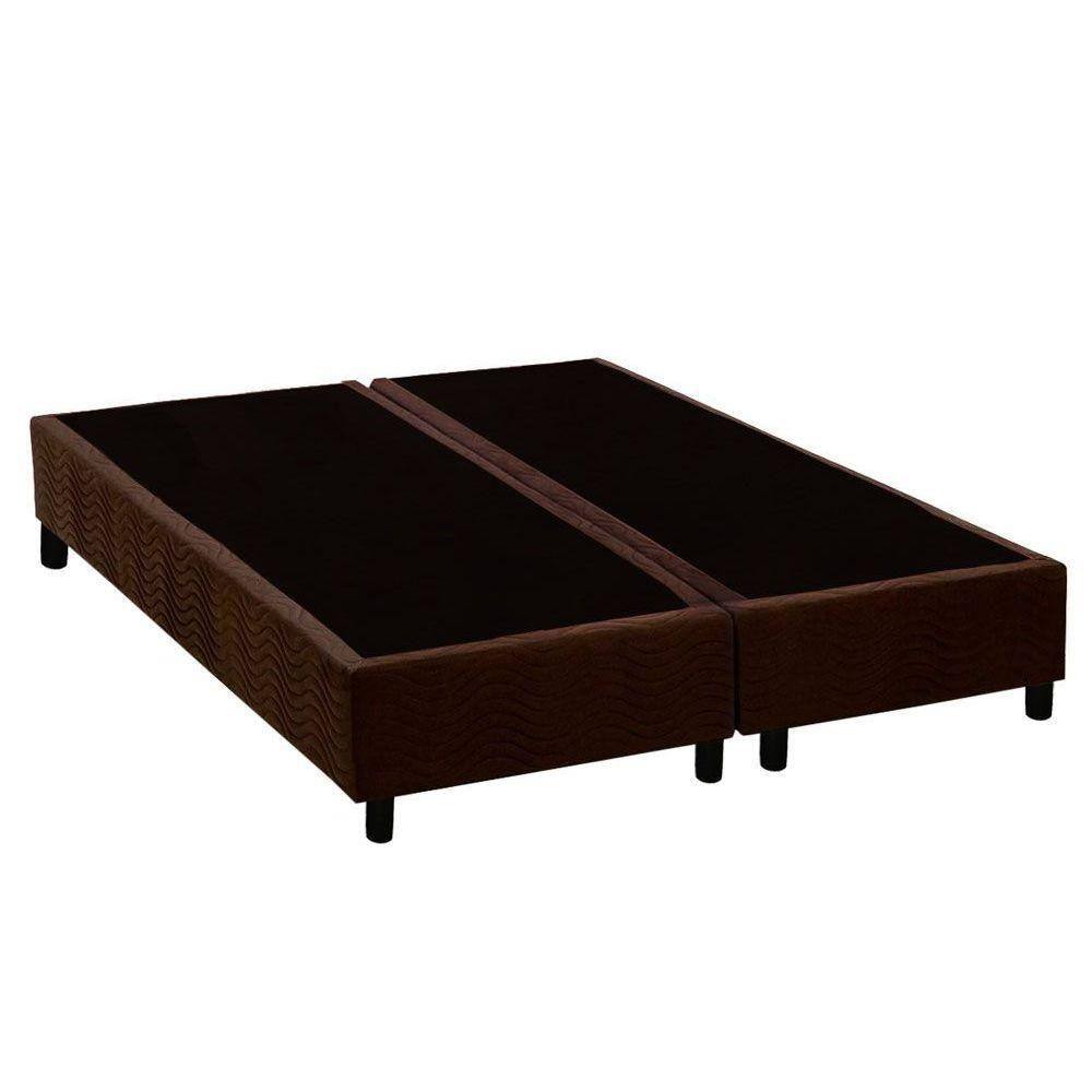Cama Box Base Universal King Suede Brown (186x198x20) - Costa Rica