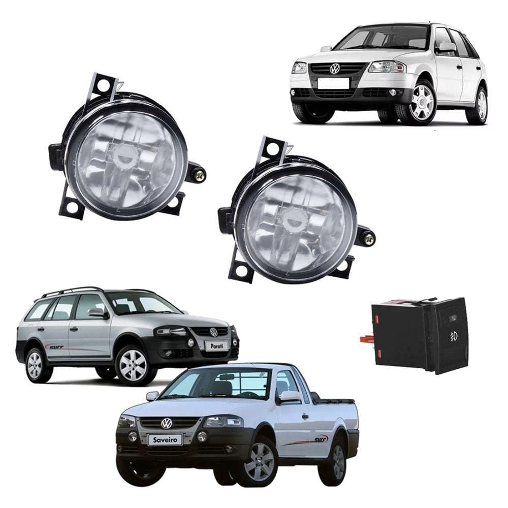 Kit Farol De Milha Gol Parati Saveiro G4 Com Botão Vw - Tiger Auto