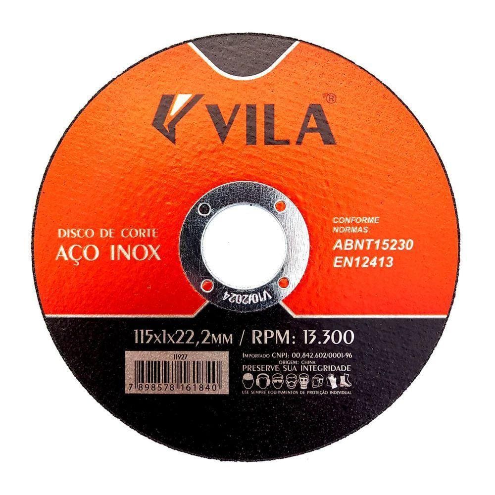 Disco De Corte 4.1/2 Pol. Para Aco E Inox - Vila