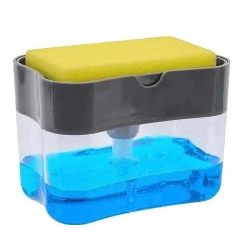Dispenser Para Sabão E Bucha 2X1 Cor Cinza