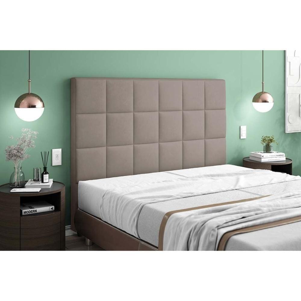 Cabeceira Cama Box Estofada Queen Queen Nairobi Plus Camurca - Simbal