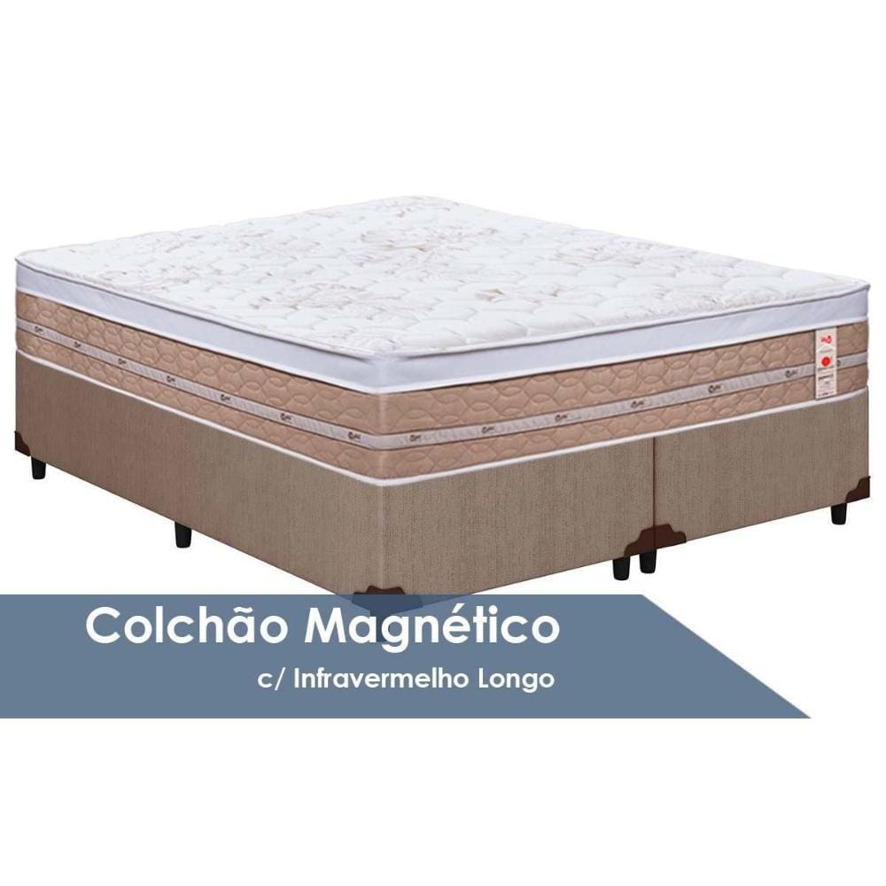 Cama Box Queen: Colchão c/Vibro Massagem Castor Tecnopedic Magnético Niponpedic + Base CRC Courano Clean(158x198)