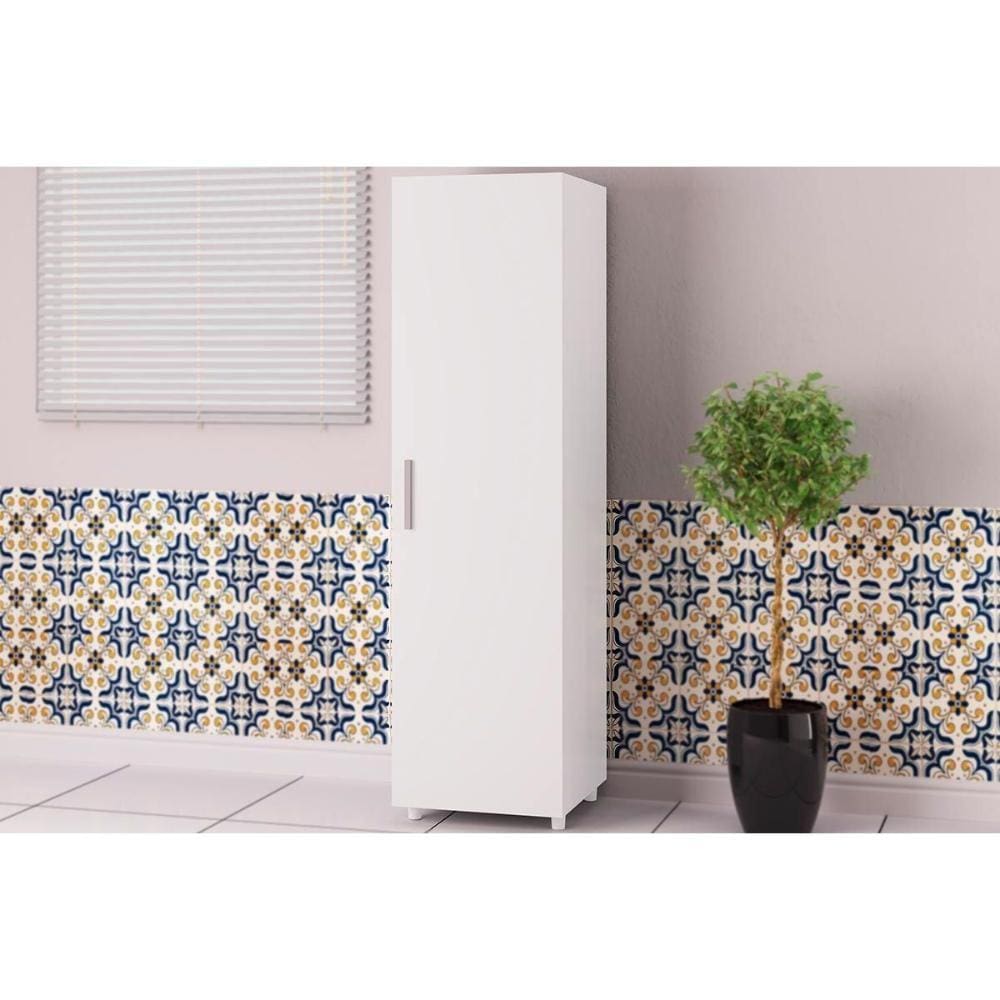 Armário Multiuso Lavanderia ASM180 c/ 1 Porta Branco - Movelbento